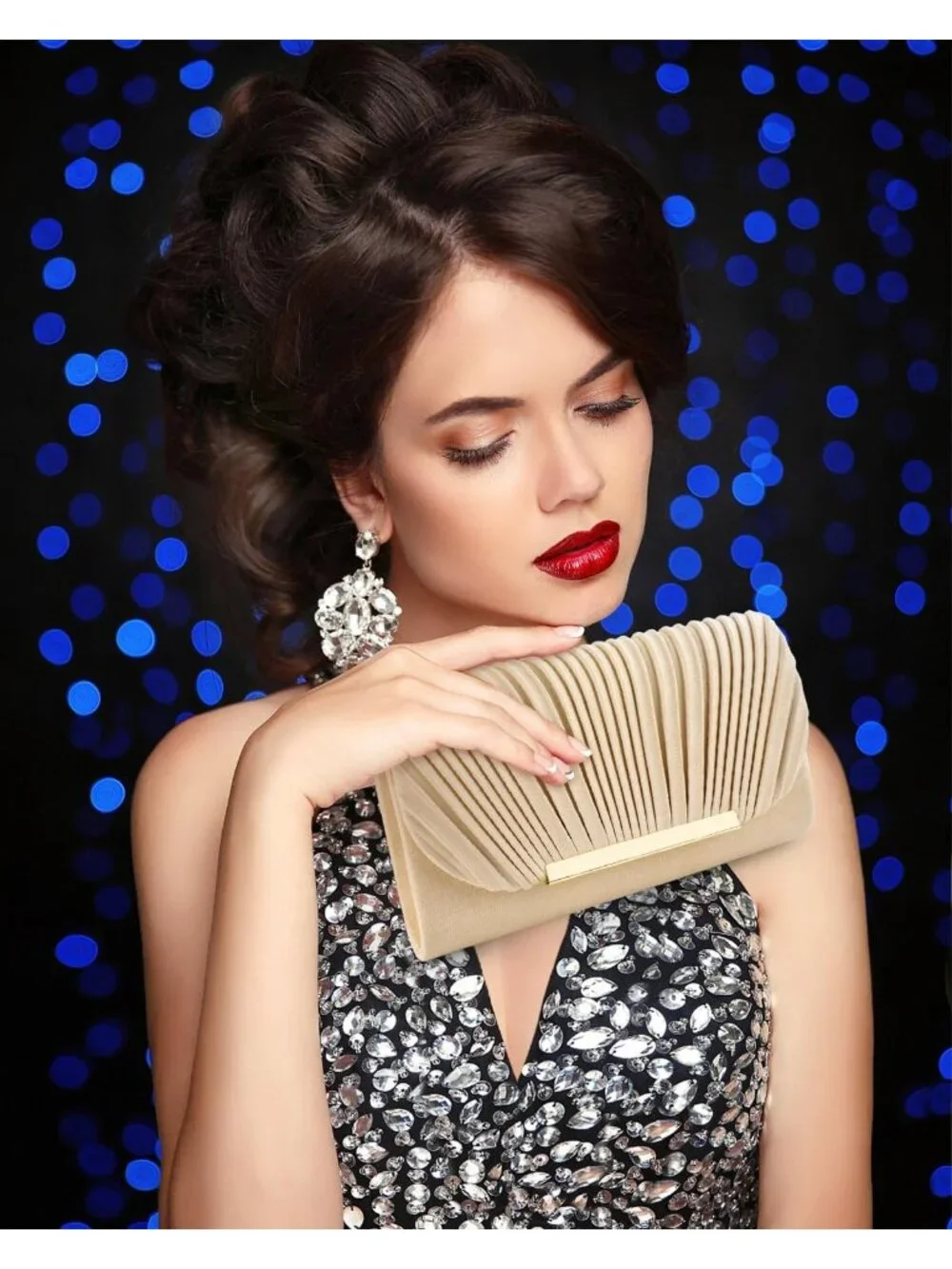 👜Women's Nude Evening Handbags for Formal Wedding Party Prom Shoulder Bags